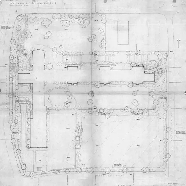 Gartenplan Gustav Ammann, 1946, NSL Archiv ETH Z&uuml;rich