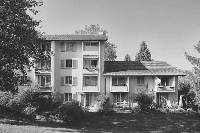 Wohnsiedlung Bergacker, Z&uuml;rich, ca. 1954, Baugeschichtliches Archiv, Stadt Z&uuml;rich; Fotograf: Michael Wolgensinger